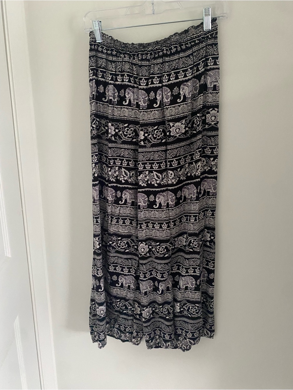 Angie Elephant Print Wide Leg Pants